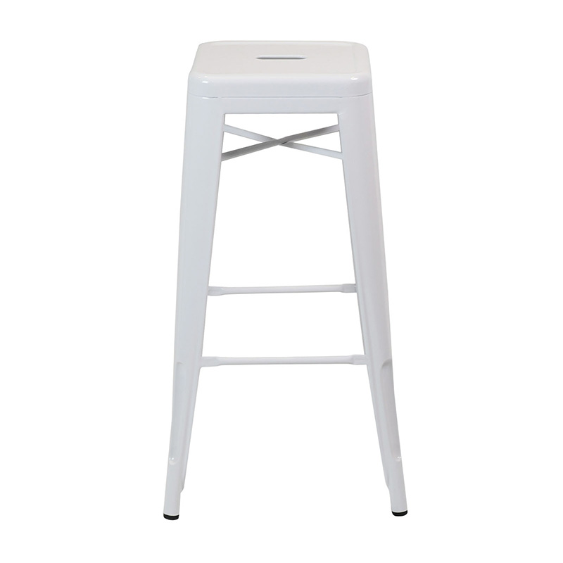 TABOURET METAL BLANC