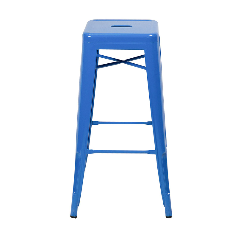 TABOURET METAL BLUE