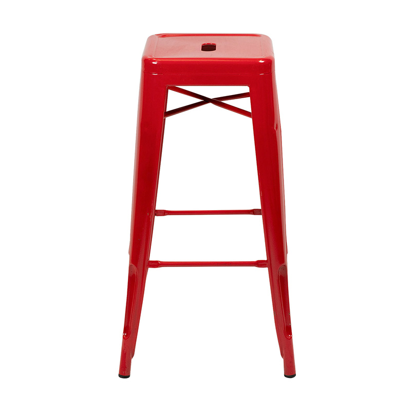 TABOURET METAL ROUGE