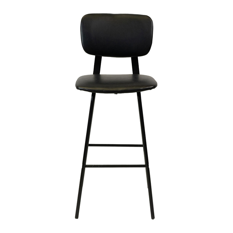 TABOURET VINTAGE NOIR AVEC PIED METAL