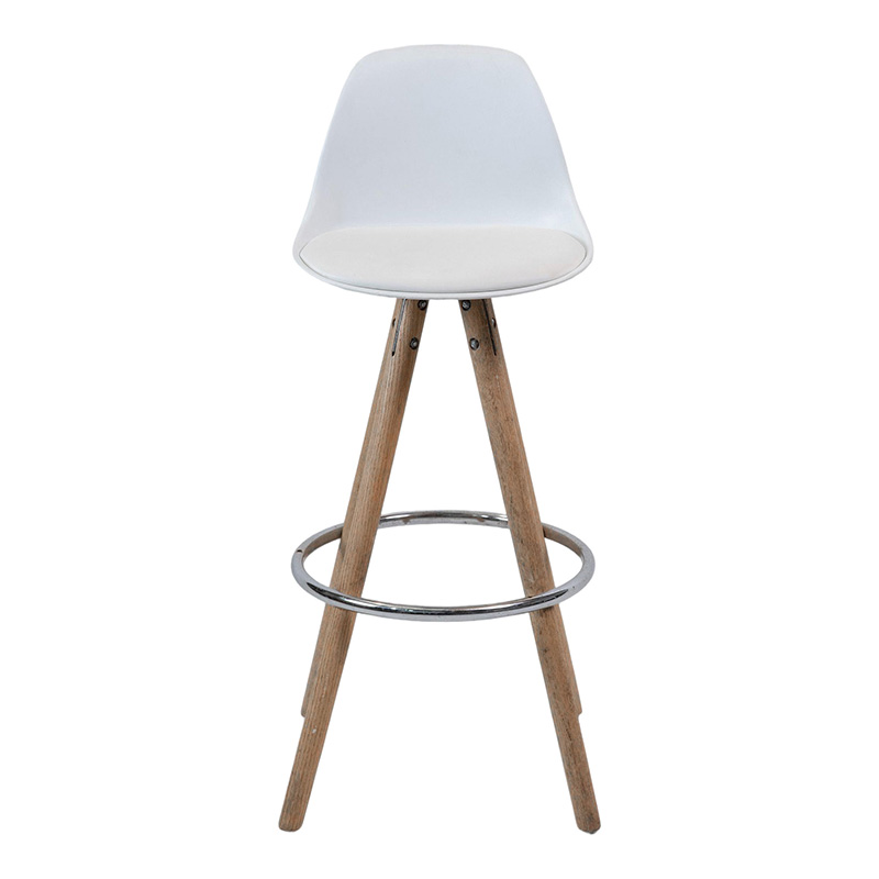 TABOURET SCANDINAVE ROND ARGENT
