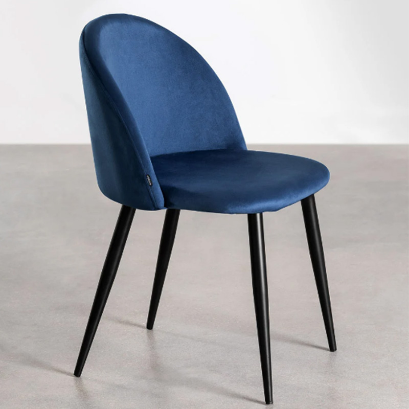 Chaises Velours Kana Bleu