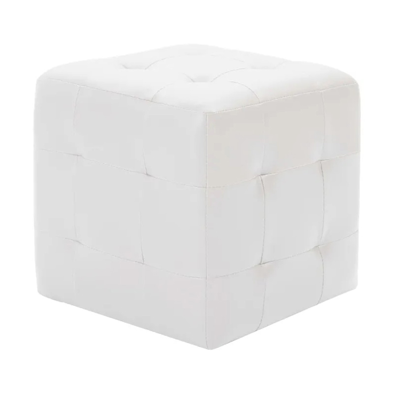 POUF CARRÉ BLANC