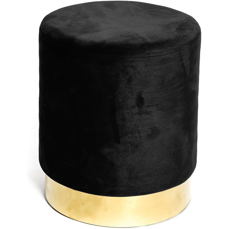 POUF VELOURS NOIR